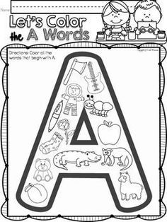 the letter a worksheet for preschool