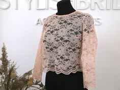 "Ready to ship item, no need to waiting for production, can ship today! 3 TOPS AVAILABLE! Description: Item Number #1507 1.Elise lace top 3/4 sleeves Bust circumference: S - 87 cm chest (34.25 in) Total length: length 45 cm (18 in) Bicep: 25 cm (10 in) Color of lace: Blush 1 button back Goes with thin strapped silk undertop in blush color 2. Elise lace top 3/4 sleeves Bust circumference: M - 95 cm chest (37.4 in) Total length: length 45 cm (18 in) Bicep: 25 cm (10 in) Color of lace: Blush 1 butt Lace Crop Tops, Blush Color, Color 2, Silk Top, Item Number, Bridal Dresses, Lace Top, Going Out, Blush