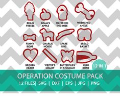 the operation costume pack includes 12 files, 1x1 eps and 1x4 png