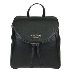 Kate Spade Leila Medium Flap Backpack Black Pebbled Leather Shoulder Bag Purse. Brand New Without Tags. Please See Pictures. * Guaranteed Authentic. * Interior: One Main Compartment With One All-Purpose Open/Slip Pocket And One Zip Pocket. * Exterior: Zip Pocket On The Front Flap. * Gold Tone Hardware. * Logo Plaque On The Front. * Fully Lined With Signature Fabric. * Adjustable Shoulder Straps. * Size: Approximately 10" X 10" X 5". Check Out Our Huge Selection Of Thrifted Treasures - Bundle You Kate Spade Purses Kate Spade New York, Luxury Kate Spade Backpack For On-the-go, Luxury Chic Kate Spade Leather Backpack, Kate Spade Backpack Purse, Navy Backpack, Minnie Mouse Backpack, Kate Spade Backpack, Hardware Logo, Flap Backpack