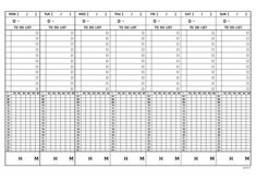 the baseball score sheet is shown in black and white