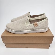 Questions? Leave A Comment Below! Beige Slip-on Sneakers For Everyday, Canvas Slip-on Sneakers With Branded Insole And Round Toe, Canvas Slip-on Sneakers With Branded Insole, Beige Slip-on Walking Sneakers, Beige Slip-on Sneakers For Walking, Casual Textile Slip-on Walking Shoes, Casual Beige Slip-on Sneakers, Beige Low-top Casual Slip-ons, Casual Canvas Slip-ons With Round Toe