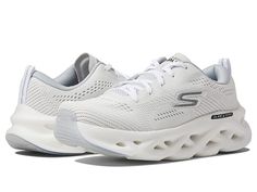 SKECHERS Go Run Glide Step Hyper Burst - Men's Shoes : White : This sporty pair of SKECHERS Go Run Glide Step Hyper Burst sneakers are styled with a comfortable air cooled insole that make them perfect for hitting the gym in. Traditional lace-up closure for adjustable fit. Classic SKECHERS logo hits throughout. Textile and synthetic upper. Plush padded tongue and collar. Bumper toe. Round-toe silhouette. Easy pull-tab at heel. Textile lining and insole. Synthetic outsole. Imported. Measurements: Breathable Lace-up Sneakers For Running Errands, Comfortable Lace-up Running Shoes For Gym, Trail Running Shoes With Air Max Cushioning, Breathable Lace-up Running Sneakers, Breathable Lace-up Running Shoes, Dynamic Lace-up Sports Sneakers, Low-top Running Shoes With Laces For Light Sports, Sporty Breathable High-top Running Shoes, Casual Running Shoes With Air Cushioning For Jogging