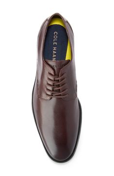 A versatile leather plain toe derby to complete all your formal looks for time to come. Round toe Lace-up vamp Cushioned footbed Leather upper, leather and manmade sole Imported Formal Looks, Cole Haan, Nordstrom Rack, Derby, Leather Upper, Nordstrom, Lace Up, Lace, Leather