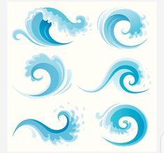 blue water waves set on white background stock photo, images and clippings for your design