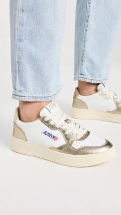 Autry Medalist Low Sneakers | Shopbop Autry Sneakers Outfit, Autry Sneakers, Sneakers Outfit, Low Sneakers, Terry Cloth, New Arrivals, Baskets, Platinum, Top Brands