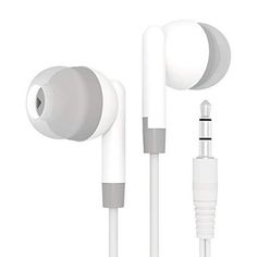 the earphones are connected to each other with wires and plugs on top of them