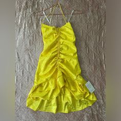 For Love & Lemons Mini Dress Yellow New With Tags Size Small Layered Ruffle Detail’s Adjustable Features To Suit Multiple Body Types Absolutely Adorable Lemon Dress, Dress Yellow, For Love & Lemons, Love And Lemons, For Love And Lemons, Yellow Dress, For Love, Body Types, Mini Dress