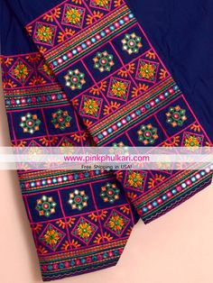 Shop Online in USA Phulkari Dupatta and Phulkari Salwar only at www.PinkPhulkari.com.  FREE SHIPPING IN USA! Hindi Dress, Handwork Design, Kutchi Work, Dupatta Embroidery, Choli Blouse Design, Geometry Formulas, Kutch Embroidery, Neckline Embroidery