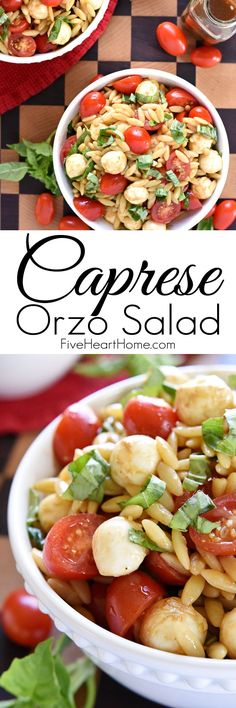 a salad with tomatoes, cashews and other toppings in a white bowl on a checkered tablecloth