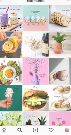 the instagram page is filled with pictures of food, drinks and other things to eat