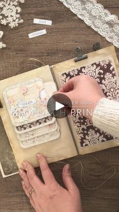 someone is making an altered book with lace