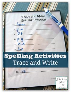 spelling activities for kids to practice trace and write with the help of a teacher's mom