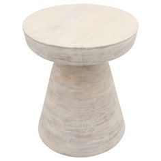 a white wooden stool on a white background