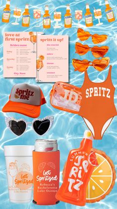 various items are arranged in the shape of an advertisement for sunscreens and other products