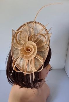 Khaki  Fascinator With Flower Headband and Clip Wedding Hat,Royal Ascot Ladies Day Size: approx :- 23cm x 17cm Medium Size  Material:-,Feathers,Sinamay ,Veil Note :- I can't accept return.. Thanks                                                          Customer's returns fascinator or other items  to me so shop will deduct shipping cost from refund  Which shipping cost shop will pay or paid for customer orders  Thank you Royal Ascot Ladies Day, Veil Headband, Ascot Ladies Day, Flower Veil, Khaki Colour, Wedding Hat, Wedding Fascinators, Royal Ascot, Wedding Hats