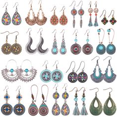 PRICES MAY VARY. Various styles: come with 20 pair vintage bohemian earrings in different styles, enough quantity and styles for you to match with different clothes styles Premium material: the boho earrings are made of eco-friendly alloy material, the charms and pendants with high quality electroplate, lightweight and durable, safe to wear and easy to take off Vintage design: the bohemian earrings with different pendants design, like drop dangle, mandala, tassels, charm and so on, retro and ele Affordable Bohemian Everyday Earrings, Cheap Bohemian Beaded Earrings For Gift, Cheap Bohemian Style Earrings For Fashion Statement, Cheap Bohemian Earrings For Fashion Statement, Cheap Bohemian Beaded Earrings For The Beach, Cheap Bohemian Earrings For Gift, Cheap Bohemian Rectangular Earrings, Cheap Bohemian Hoop Earrings, Cheap Bohemian Earrings For Party