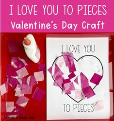 i love you to pieces valentine's day craft