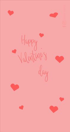 valentine's day card with hearts on pink background