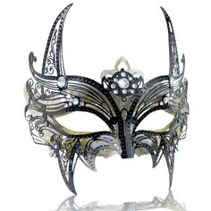 PRICES MAY VARY. : ̗̀➛Hand Painted➶ ˚ This masquerade mask for women is made with care and attention to detail. The intricate designs were painted by hand for a luxurious look. : ̗̀➛Sparkling Rhinestones➶ ˚ The mask is made from high-quality materials with intricate designs that sparkle in the light. The mask is adorned with black filagree metal and decorative rhinestone elements that make it stand out from other masks on the market. The attention to detail and quality of craftsmanship is eviden Maskerade Mask Ideas, Valkyrie Mask, Rhinestone Masquerade Mask, Maskerade Mask, Masquerade Mask Women, Luxury Mask, Masquerade Ball Mask, Devil Mask, Masquerade Masks