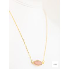 Experience the stunning beauty of our pretty Pink Chalcedony Necklace! This exquisite piece will captivate the senses with its lustrous pink hues and delicate gold chain. Add a touch of timeless beauty and elegance to any outfit with this must-have accessory. The combination of dusty rose pink chalcedony and bright gold chain create a romantic charm that is destined to become a jewelry box staple. The exquisite marquise-shaped chalcedony gemstone, delicately sits in a vermeil bezel that shimmers