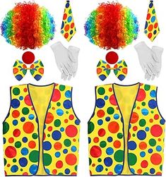 clown wigs and ties for children to wear