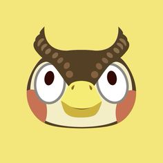 an angry bird with horns and big eyes