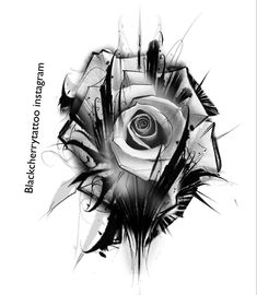 a black and white rose tattoo design