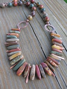 Red Creek Jasper, Jewelry Design Inspiration, Jasper Necklace, Creative Jewelry, Gems Jewelry, Jewelry Projects, Diy Necklace, Jewelry Handmade