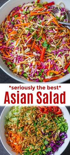 Best Asian Salad, Asian Style Salad, Asian Chopped Salad, Chopped Salad Recipe, Asian Salad Dressing, Chopped Salad Recipes, Superfood Salad