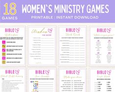 Womens Ministry Games Women Ministry Bingo Womens Retreat Games Bible Games Bible Study Games Bible Games for Adults Printable - Etsy Womens Bible Study Games, Bible Bingo For Adults, Ladies Bible Study Games, Bible Study Games For Women, Ladies Banquet Themes, Womens Ministry Events Ladies' Night Fun Games, Games For Ladies Ministry, Christian Games For Women, Games For Womens Ministry Ladies Night