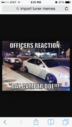 an image of two cars on the street with caption that reads officers reaction dat camber doe