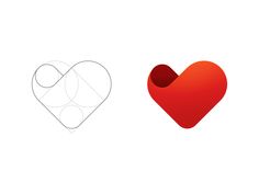 an image of two heart shapes on a white background