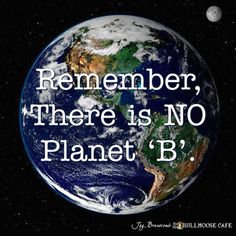 the earth with a quote that says, remember there is no planet b's