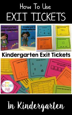 children's exit tickets with the text, how to use exit tickets in kindergarten