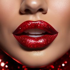 Get into the festive spirit with radiant ruby red lips! This holiday makeup look exudes warmth and celebration. Pair it with a subtle shimmer on the eyes for a complete Christmas vibe. Bold Red Lips, Best Lipsticks, A Piece Of Cake, Vintage Makeup