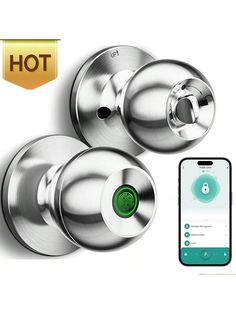 an appliance is shown next to two smart locks