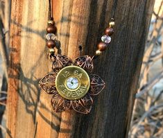 12 Gauge Antique Copper Flower Swarovski Necklace Bullet Shotgun Jewelry Shotgun Wedding FREE SHIPPI Shotgun Wedding, Shotgun Shell, Swarovski Necklace, 12 Gauge, Personal Checks, Flower Shape, Antique Copper