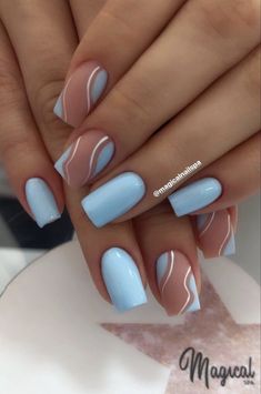 Cruise Nails, Blue Gel Nails, Unghie Sfumate, Smink Inspiration