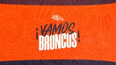 an orange and blue background with the words i amus broncos on it