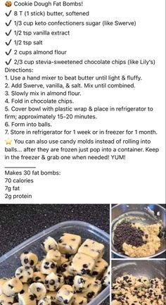 the instructions for making chocolate chip cookie dough