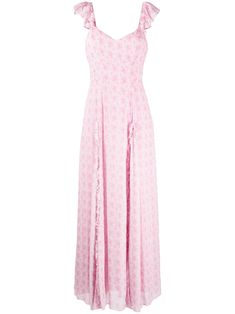 light pink flared design all-over rose print ruffled detailing pleat detailing sweetheart neck Fancy Maxi, Fancy Maxi Dress, Loveshackfancy Dress, Dress Png, Closet Tour, Gray Fashion, Love Shack Fancy, Rose Print Dress, Silk Floral Dress