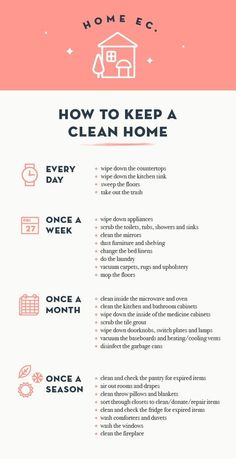 a clean house checklist with the words how to keep a clean home