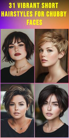 Transform your appearance with short hairstyles perfect for chubby faces. Explore 31 trendy variations that enhance your natural beauty while creating a slimming effect. These cuts are expertly crafted to elongate your face and define your features. From asymmetrical pixies to angled bobs, find the ideal style to complement your facial structure. Boost your confidence with these stylish short hairstyles for chubby faces. Best Short Hair For Oval Face, Square Face Pixie Haircut, Hair Styles Square Face, Double Chin Hairstyles Plus Size Round Faces, Short Haircut Chubby Face, Short Hairstyles For Oval Face, Short Hairstyle Women Square Face, Short Hairstyle Women Round Face Bob Haircuts Thick Hair Straight, Short Hair Cuts For Rounder Faces