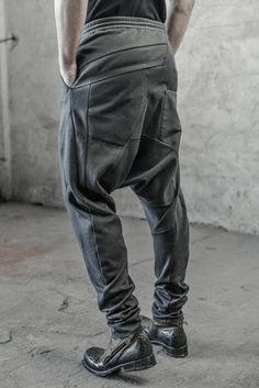 Drop Crotch Track Trouser/ Mens Drop Crotch Futuristic Pants/ - Etsy Fitted Harem Pants With Pockets And Tapered Leg, Fitted Tapered Leg Harem Pants With Pockets, Baggy Sweatpants With Hip Pockets, Fitted Sweatpants With Pockets, Baggy Full-length Bottoms With Hip Pockets, Black Fitted Drop Crotch Bottoms, Stretch Drop Crotch Harem Pants With Pockets, Fitted Sweatpants With Hip Pockets And Tapered Leg, Baggy Drop Crotch Pants With Side Pockets