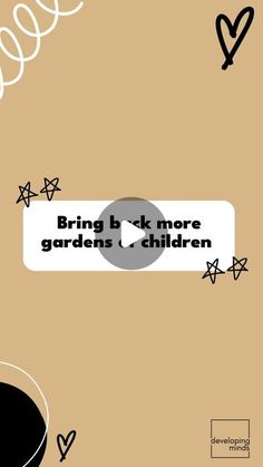 the cover of bring back more gardens and children