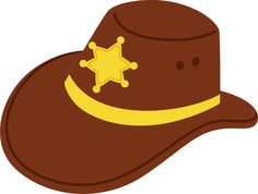 a brown hat with a sheriff badge on it