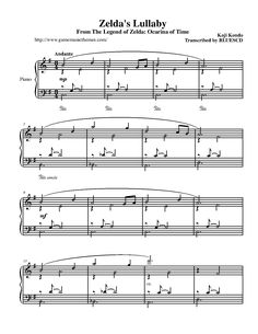 the legend of zelda's lullaby sheet music for violin and piano