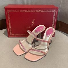 Brand New Authentic Rene Caovilla Crystals Embellished Sandal. This Is So Sparkly And Beautiful In Person. Simple Yet Elegant. Must Have For The Summer! Picture’s Does Not Do Justice. Size 36.5, Fits True To Size. Comfortable Heel Height Of 3.5 Inches. Comes With Original Box. Price Is Firm On Posh. Follow Me Or Dm Me On Instagram @Always_happy111 Luxury Pink Sandals With Rhinestones, Luxury Pink Embellished Sandals, Luxury Crystal-embellished Heels For Summer, Pink Embellished Sandals For Galas, Pink Embellished Sandals For Cocktail, Pink Embellished Sandals For Gala, Pink Embellished Cocktail Sandals, Elegant Pink Embellished Sandals, Luxury Pink Sandals For Evening