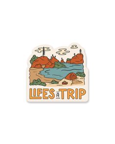 a sticker with the words lees and trip on it